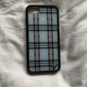 iphone 7/8 plaid blue wildflower case. price negotiable